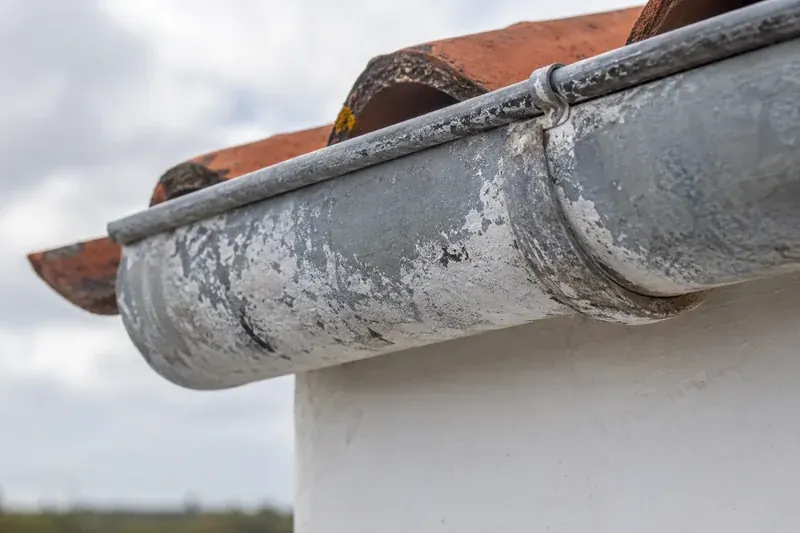 Zinguerie corrodée par l'atmosphère marine en front de mer